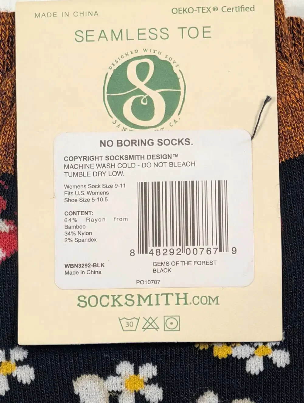 Socksmith Gems of the Forest Graphic Bamboo Crew Socks